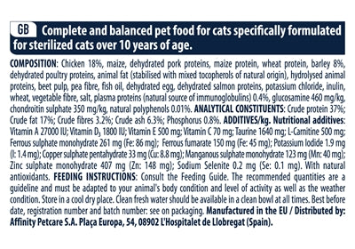 Advance Cat Sterilized Sensitive Senior 10+