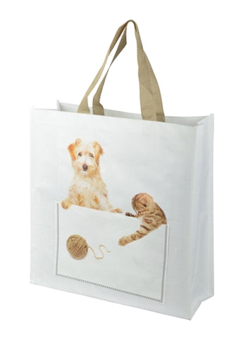 Merkloos Shoppingbag Kiekeboe Hond / Kat Assorti 40X14X40 CM