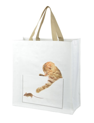 Merkloos Shoppingbag Kiekeboe Kat Assorti 40X14X40 CM
