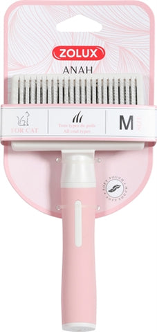 Zolux Anah Slickerborstel Intrekbaar Roze / Wit
