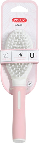 Zolux Anah Borstel Zacht Roze / Wit 5,5X3,5X21 CM